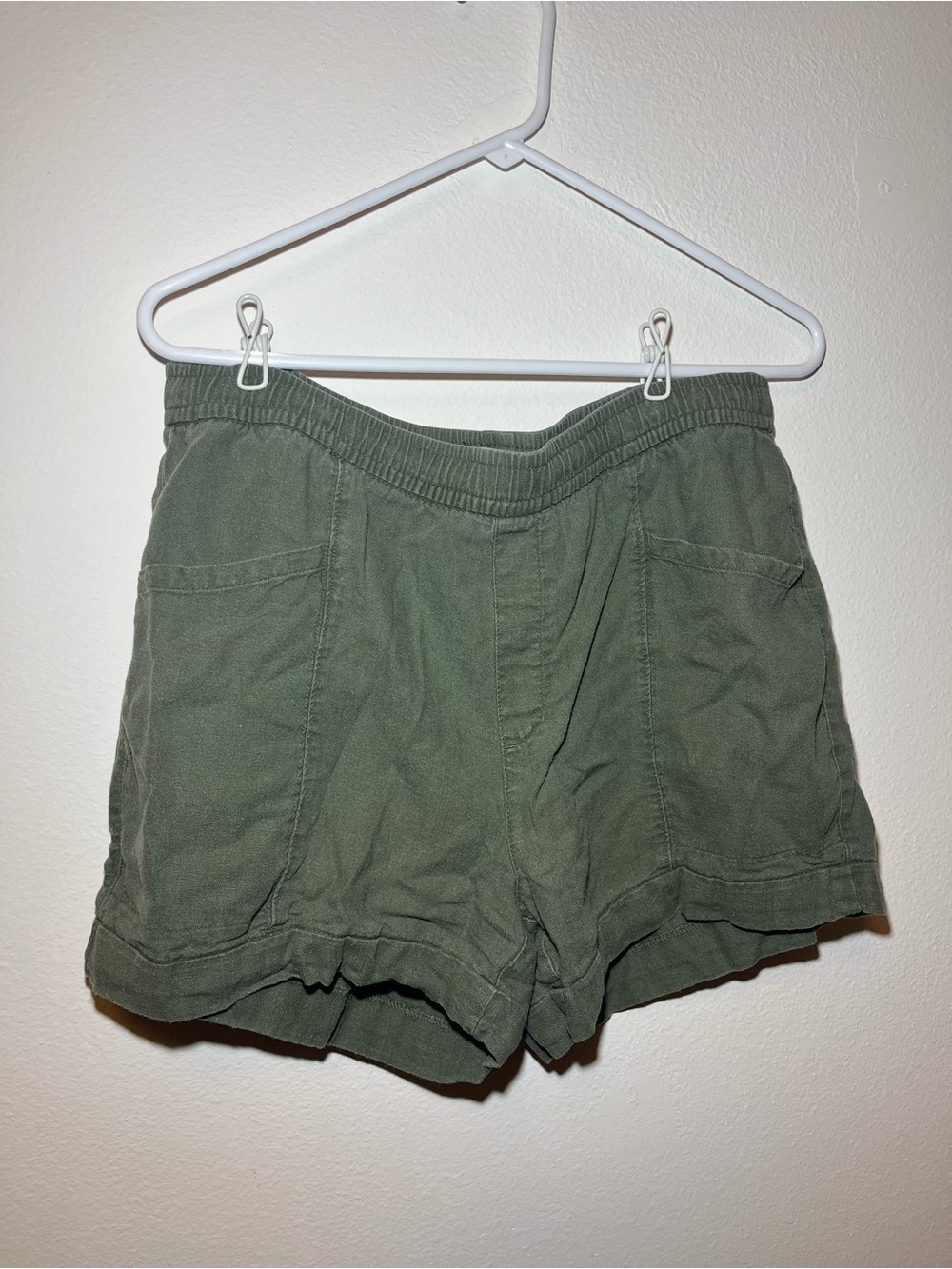 Old Navy Women's High Rise Drawstring Waist Linen Blend Shorts